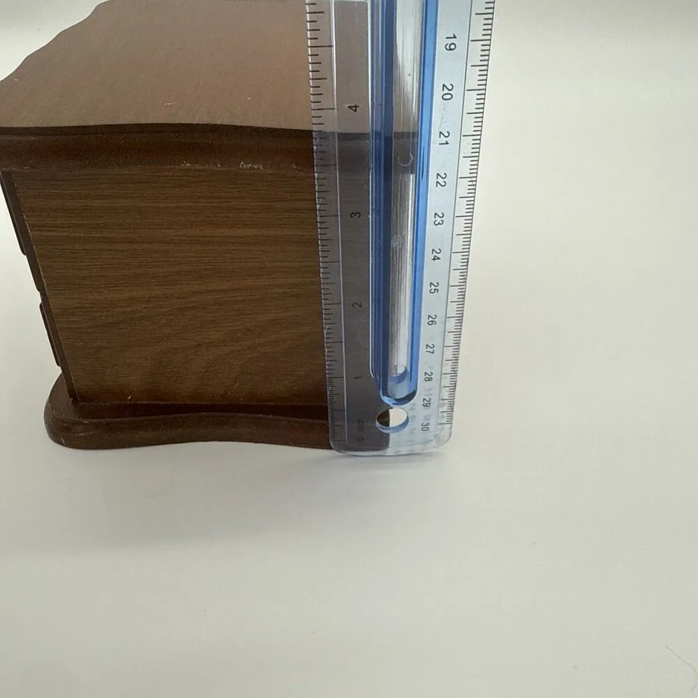 Vintage Wooden Mini Jewelry Box Drawer Flip Top Storage Felt Lined